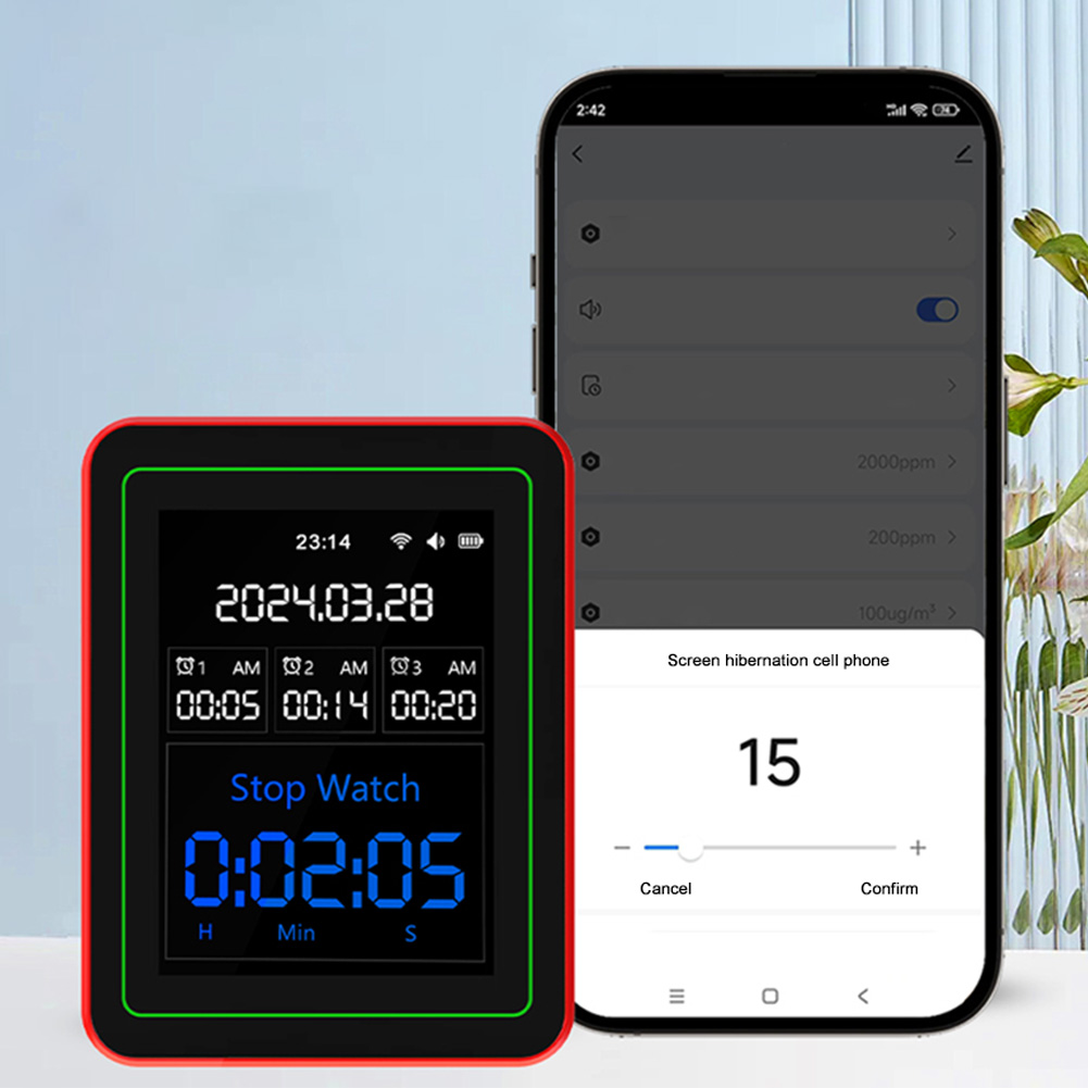 Woodworking App - WiFi 15-in-1 Tragbarer AQI PM0.3 PM1.0