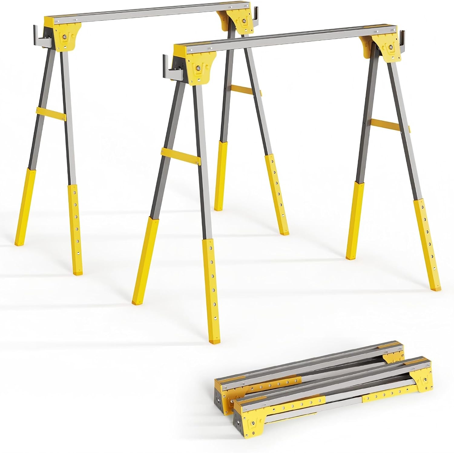 Woodworking Carpenter - Höhenverstellbare Sägebock-Set (2 Stück), klappbare, tragbare