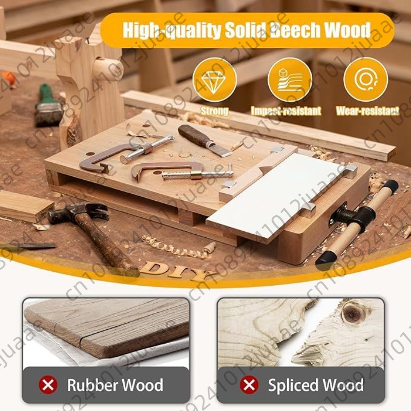 Woodworking Finishing - Hartholzbank, Desktop-Holzbearbeitungsbank, Holzbearbeitungsbank mit Klemmung und