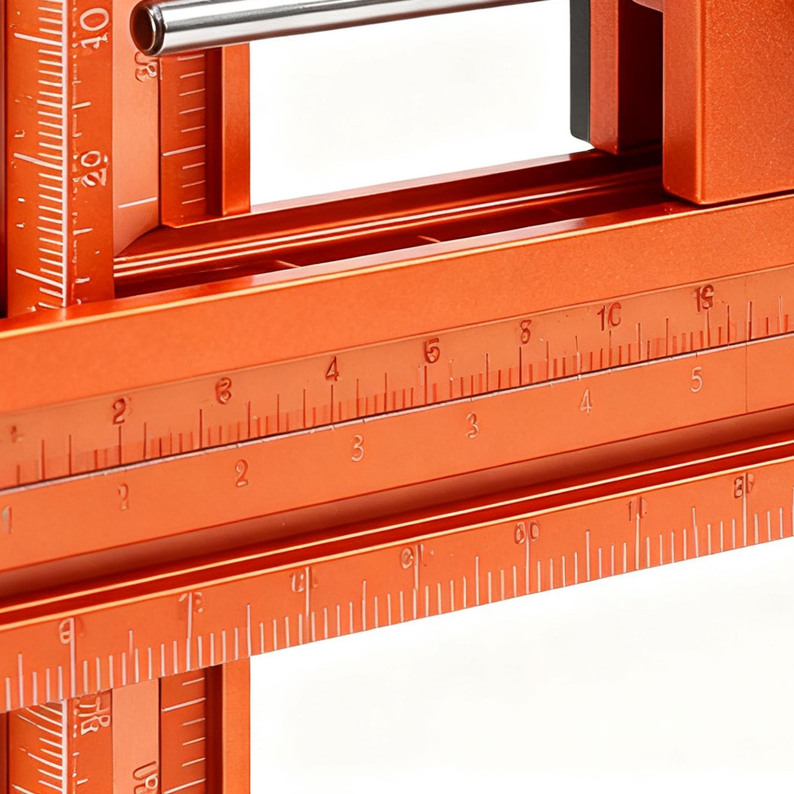 Woodworking Carpenter - Holzbearbeitungslineal, magnetische Basis, 4-seitiges Werkzeug, Metall-Präzisionslineal