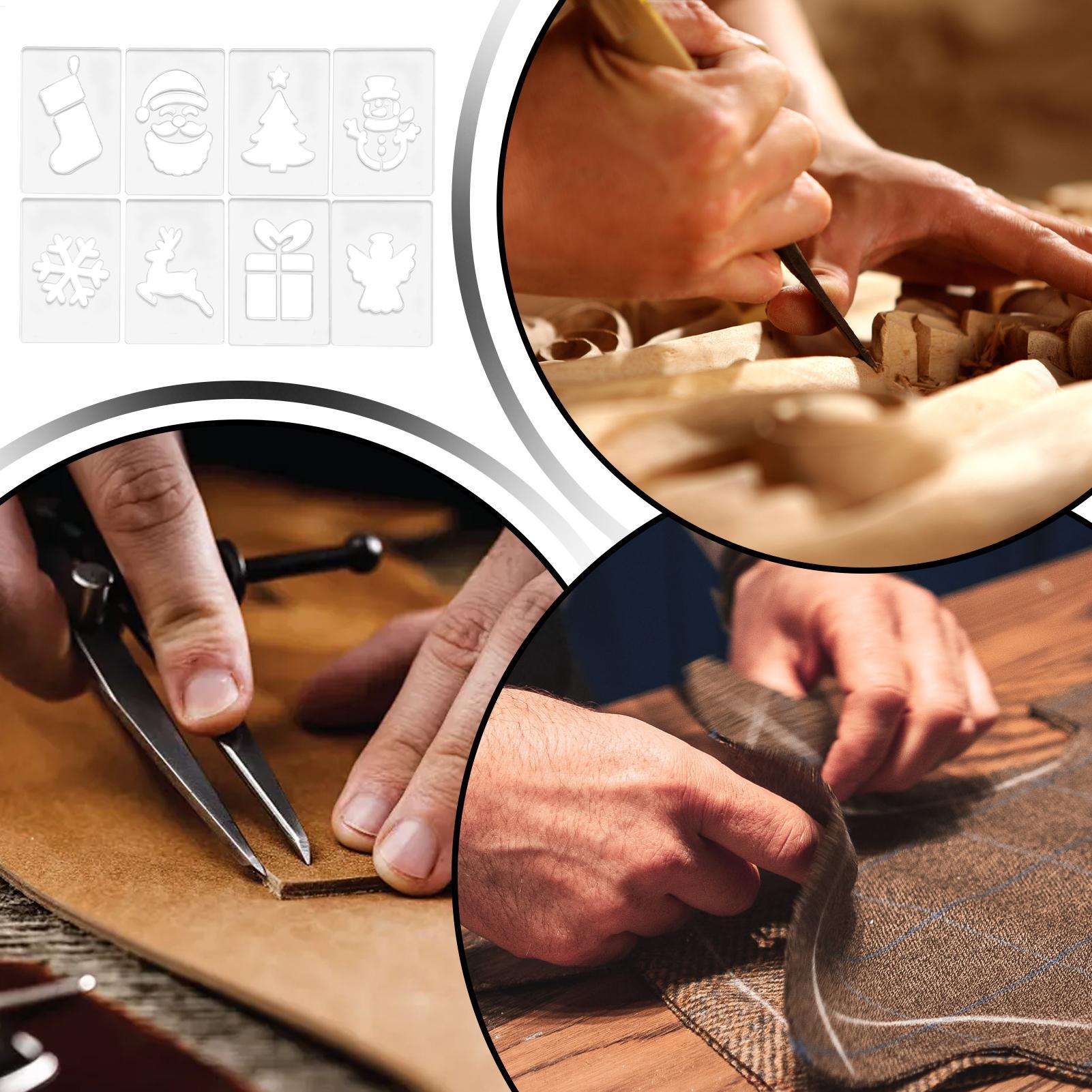 Woodworking Women - Weihnachtsschablone, tragbare Holzbearbeitungsschablonen, Urlaubs-Holzbearbeitungsvorlagen-Set für Männer,