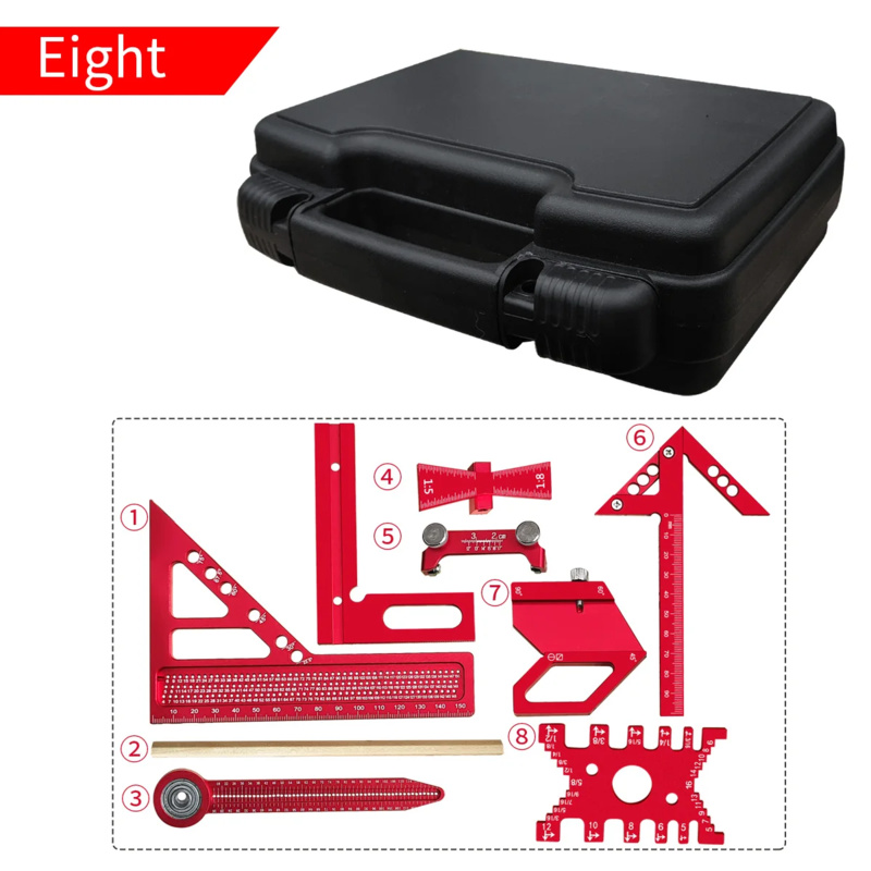 Woodworking Carpenter - Quadratisches Aluminium-Set für die Holzbearbeitung mit