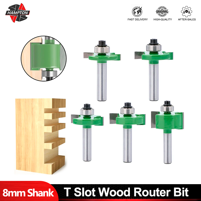 Woodworking Rabbet - HAMPTON Fräser, 8 mm Schaft, T-Nutenfräser