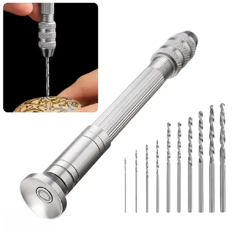 Woodworking Tools - 0,8-3,0mm Mini-Handbohrer Holzbearbeitungswerkzeuge Bohr-Rotationswerkzeug Manueller Spiralbohrer
