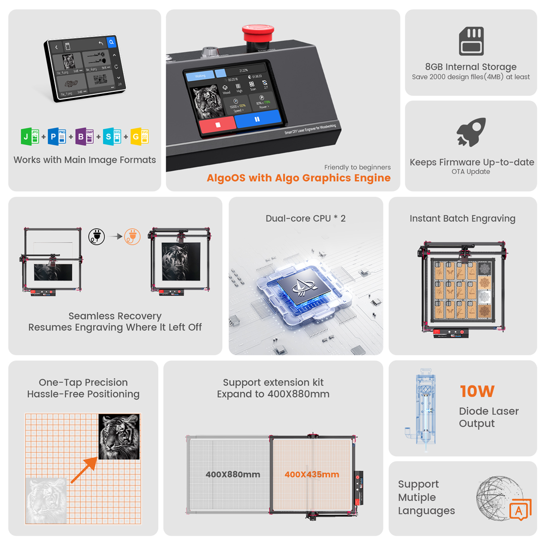 AlgoLaser DIY KIT MK2 10 W Las – Woodworking Logo Bewertung und Preis